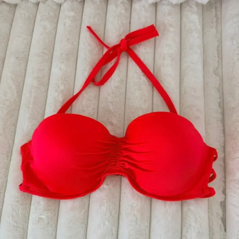 Victoria's Secret Lot‎ of 2 Swimwear Bikini Tops Padded Halter Tie 36C